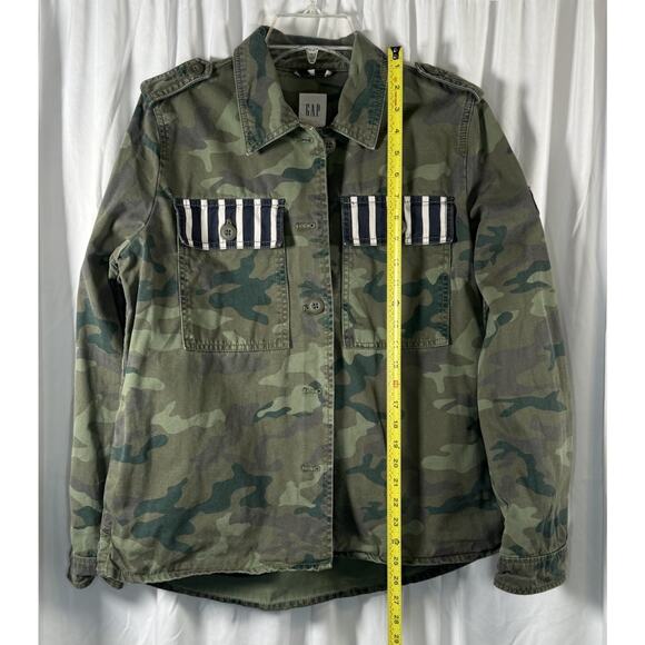 GAP Camouflage Utility Military Stripe Pocket Jacket, Green Multi S 88-02 - Picture 9 of 16